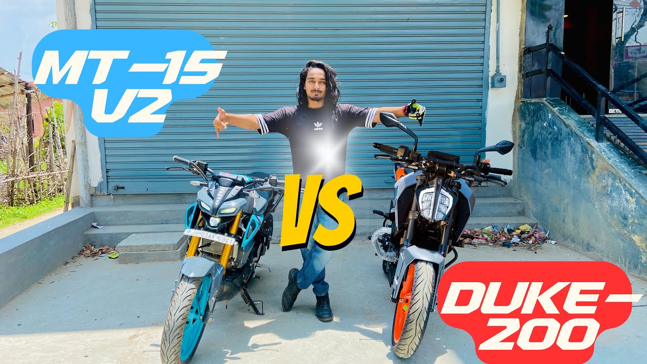 Who is real mass? Yamaha Mt15 v2 vs duke 200 with new led full comparison 🔥 #yamaha #ktm #mt15