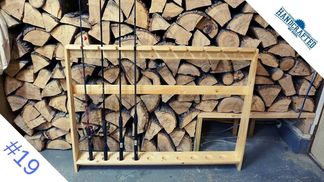Simple fishing pole rack from pine Ep. 19