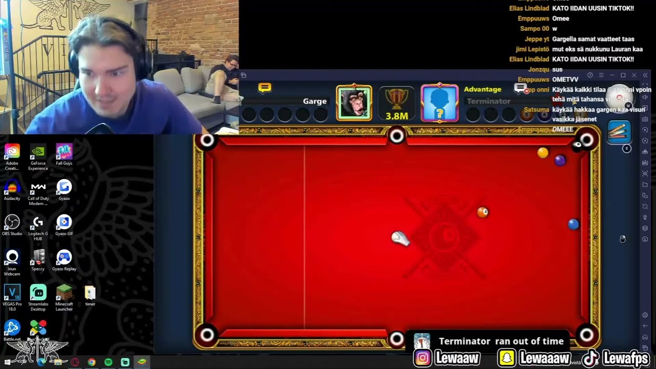 Lewa Pelaa ISOIMMAN 8BallPool Pelin ja RAGEAA