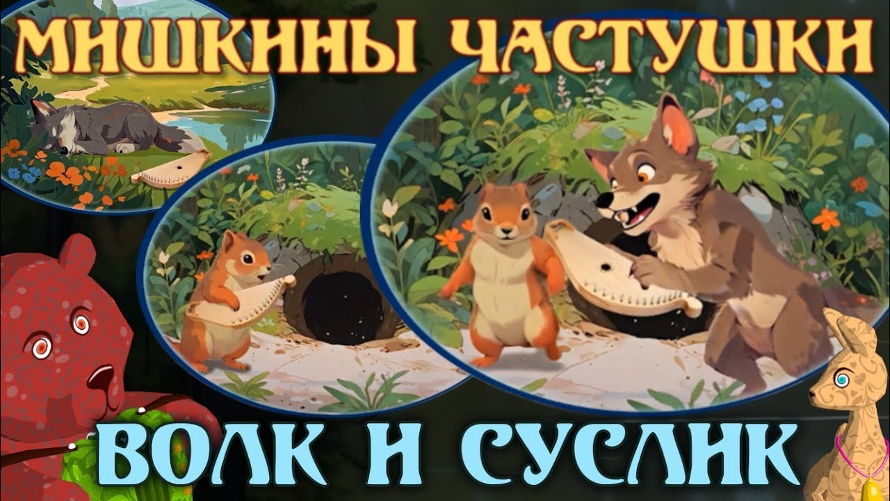 Мишкины частушки. Сборник. Про суслика и волка. #мультик #анимация #прикол 