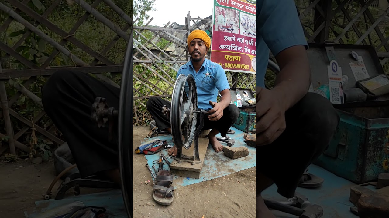 Alloy wheels alignment repairing Hero Honda Pathan ring out akola
