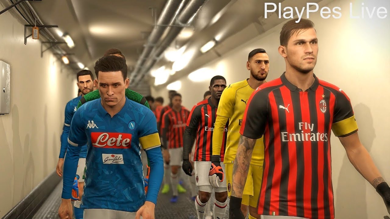 PES 2019 - MILAN vs NAPOLI - Full Match & CALHANOGLU Goal - Live Broadcast Camera Gameplay PC