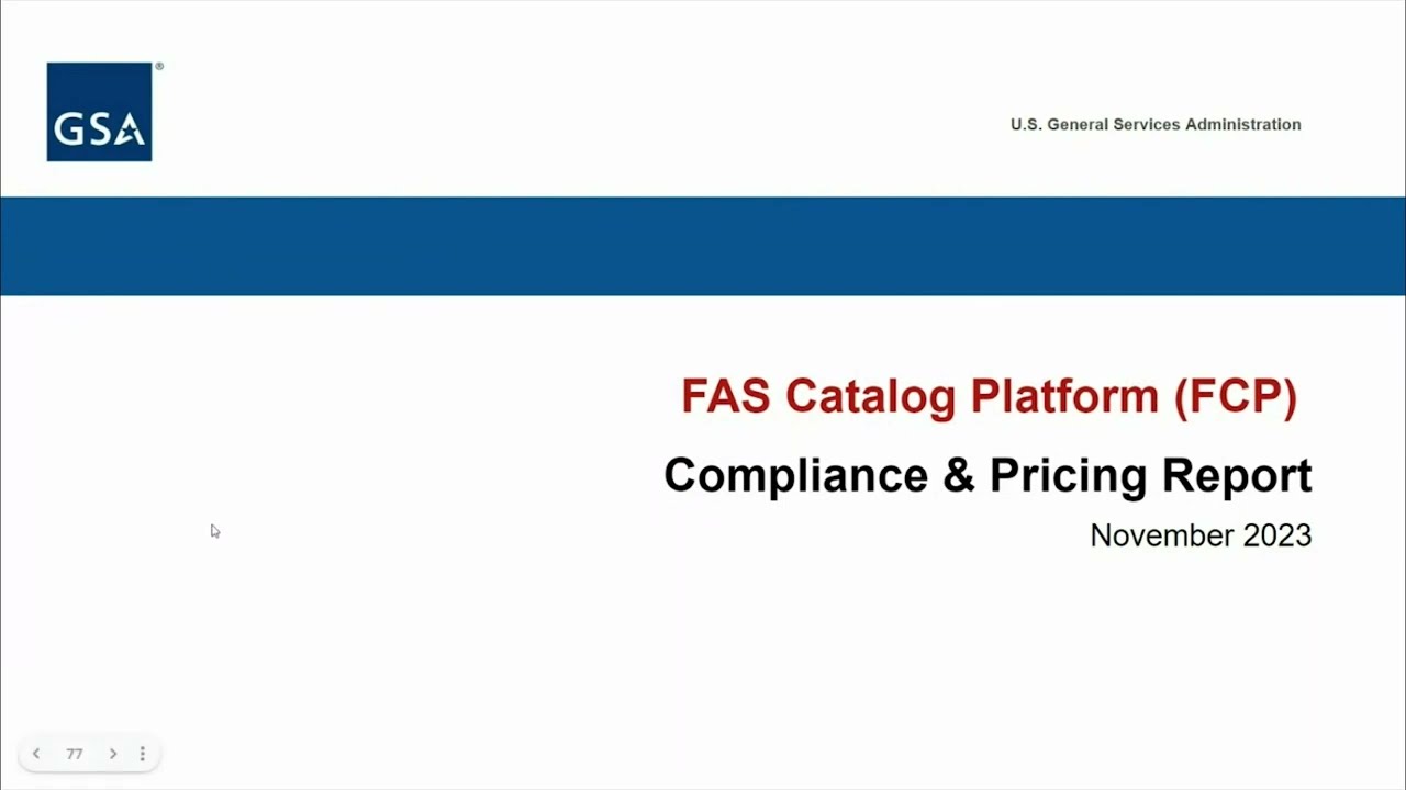 Compliance & Pricing Report in FCP - MAS Vendor Training