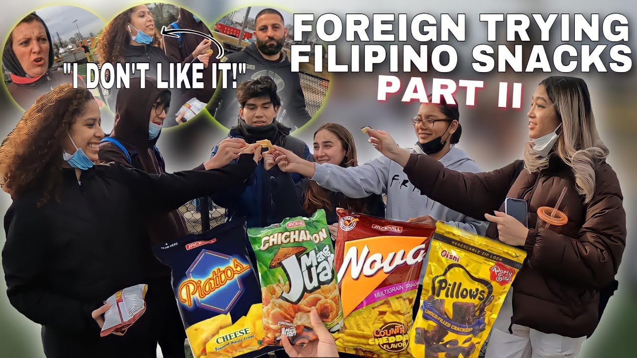 Foreigners Try Filipino Snacks part 2 (watch till the end nag recruit ako ng paro paro G sa America)