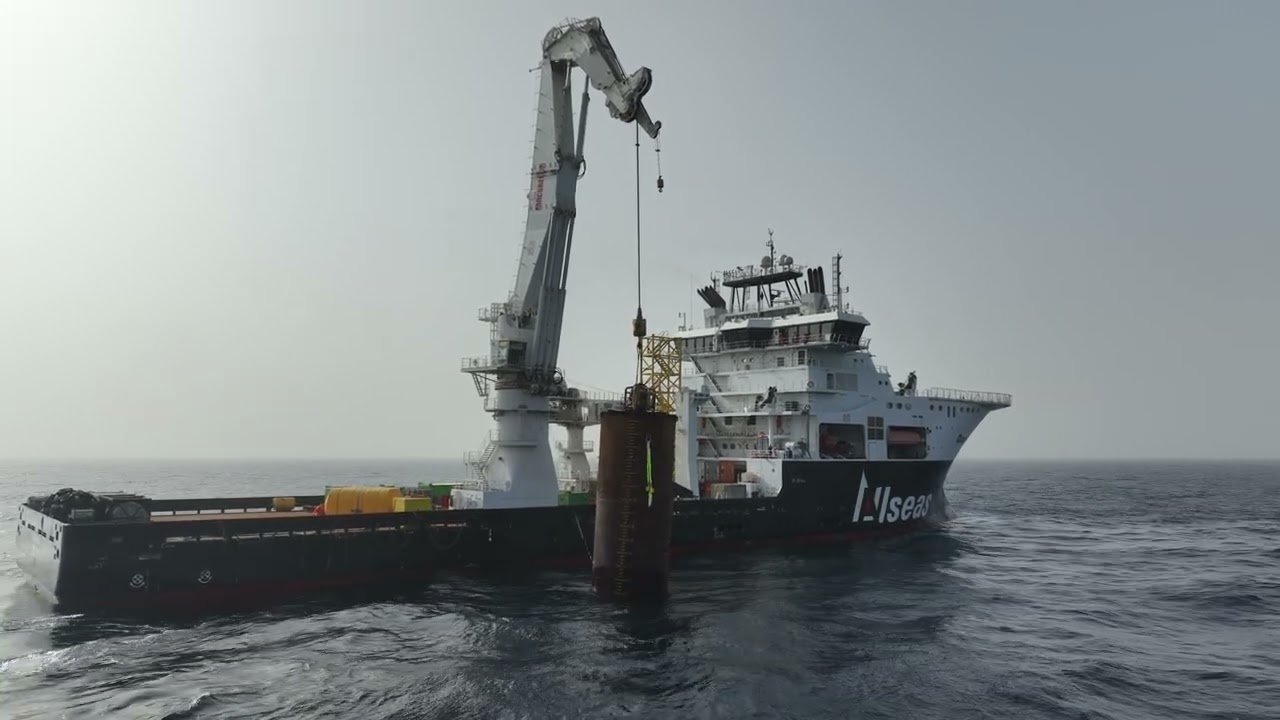 Suction pile installation by offshore construction vessel Oceanic