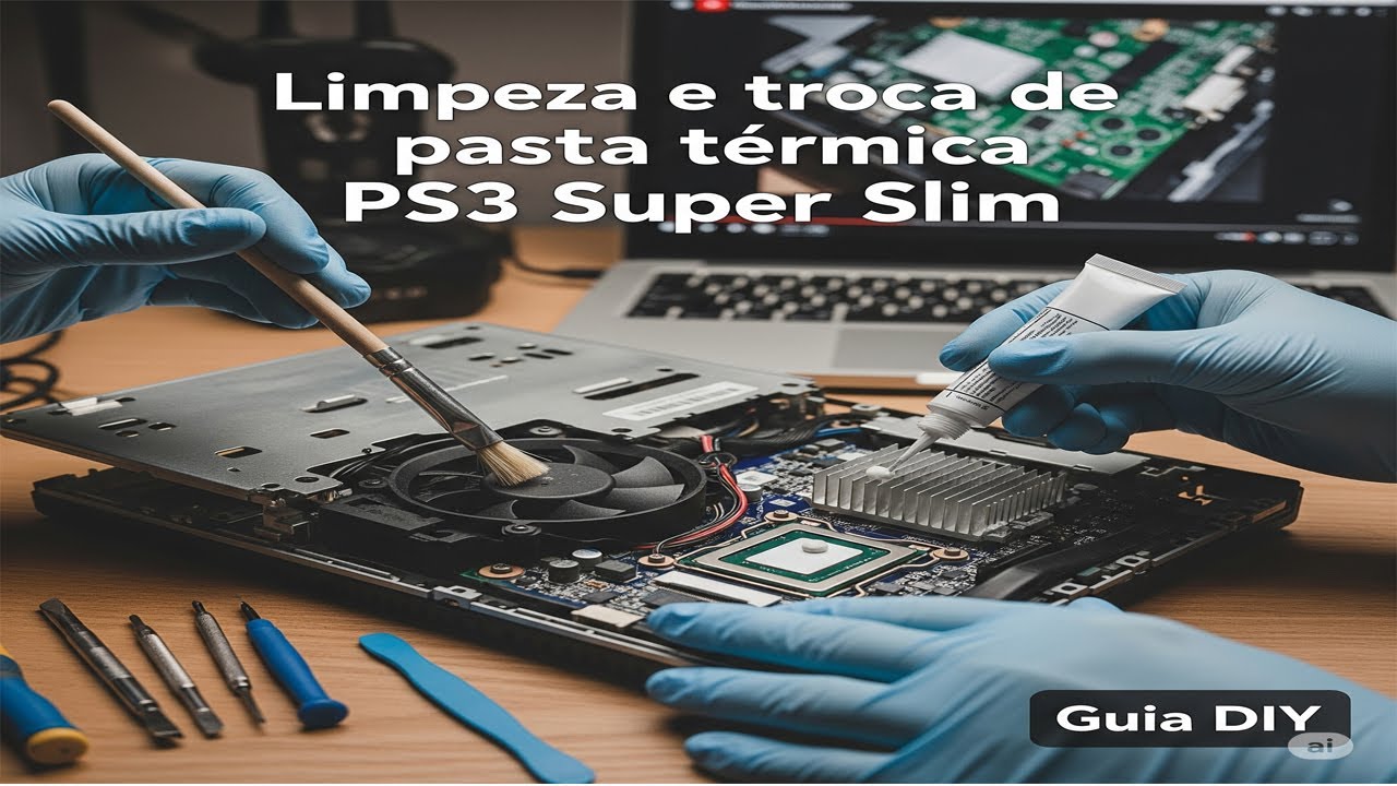 PS3 Super Slim Como Desmontar Limpar e Trocar a Pasta Térmica - Passo a Passo #façavocêmesmo #gratis