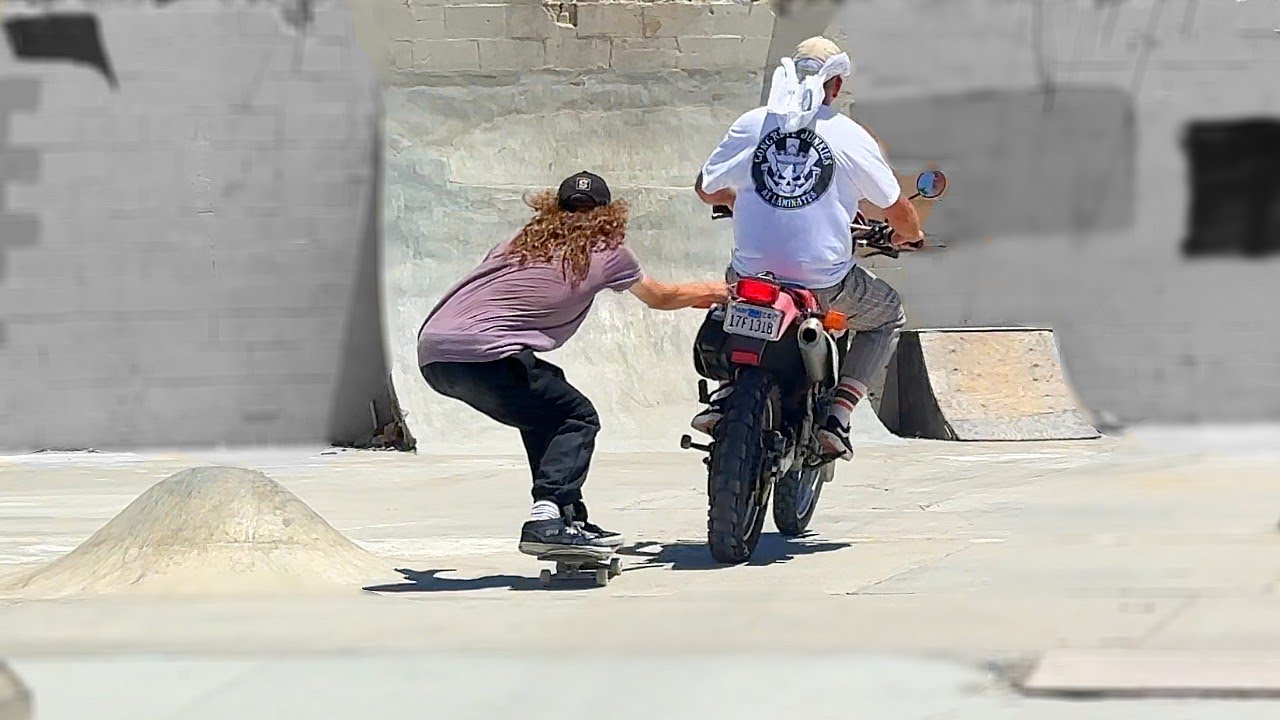 Skateboarders Needed A Motorcycle For These Tricks
