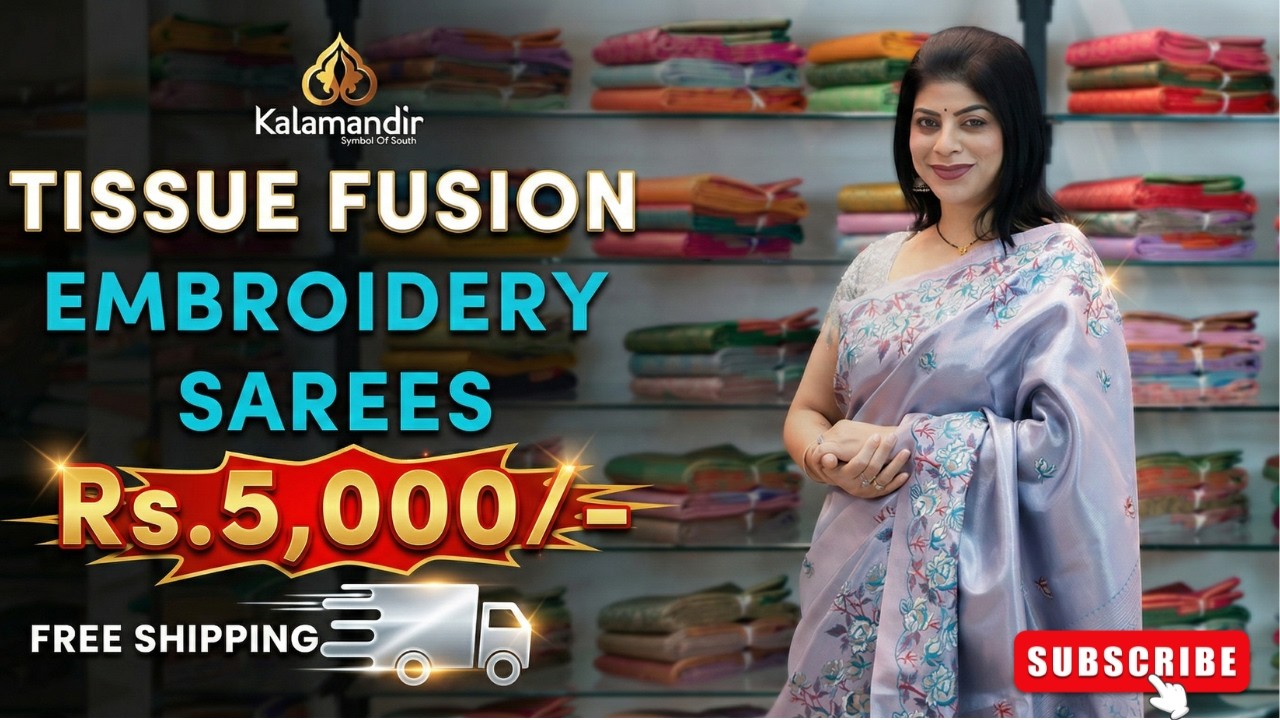 Tissue Fusion Embroidery Sarees | Sarees Online Shopping | Kalamandir Sarees