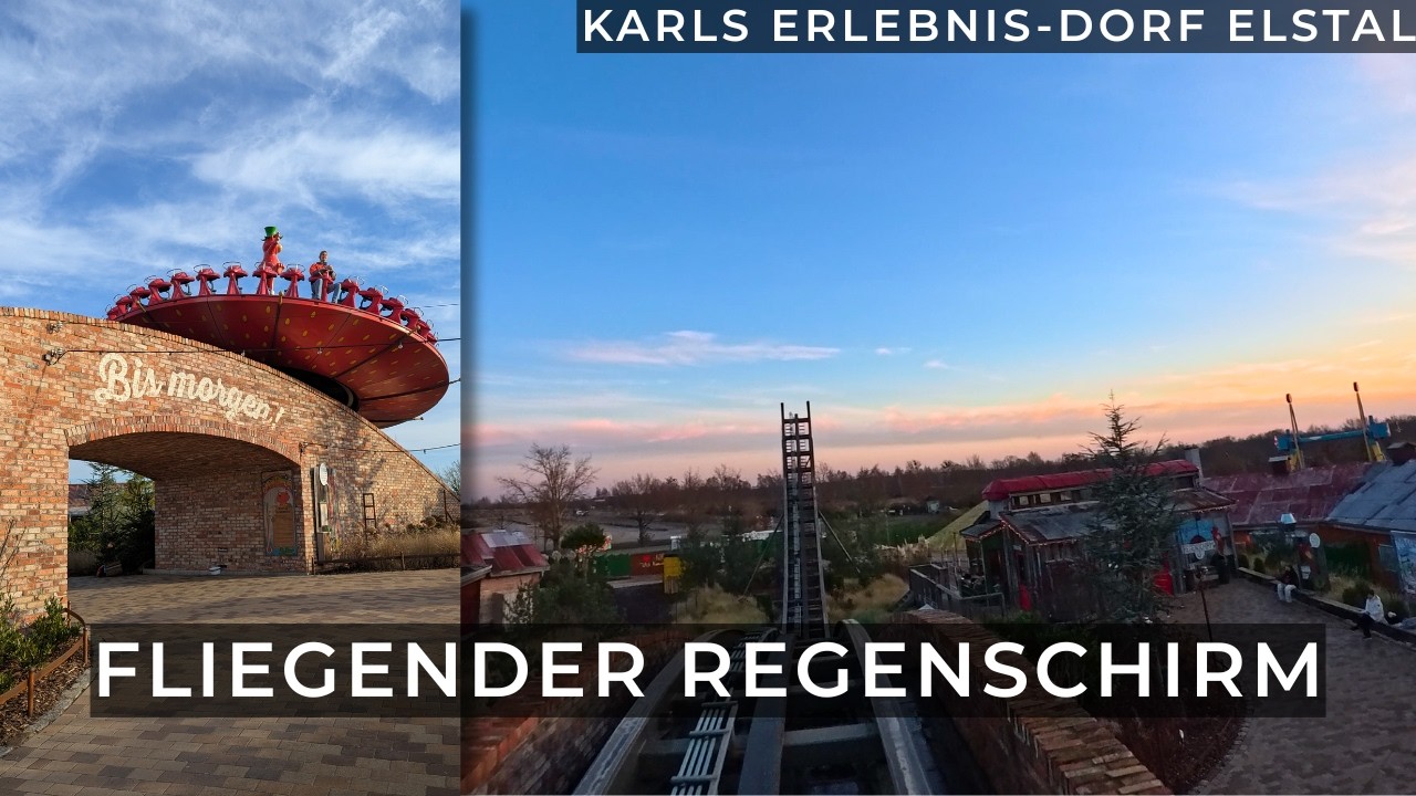 Fliegender Regenschirm | Karls Erlebnis-Dorf Elstal bei Berlin | OnRide POV