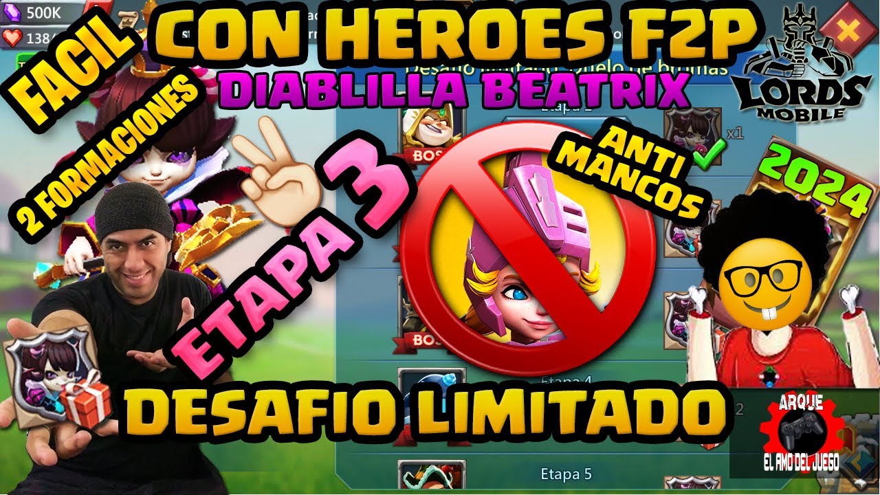 DESAFIO LIMITADO DUELO DE BROMAS ETAPA 3 BEATRIX DIABLILLA V2 LORDS MOBILE 2024 🤗😈🔓⁉️✅