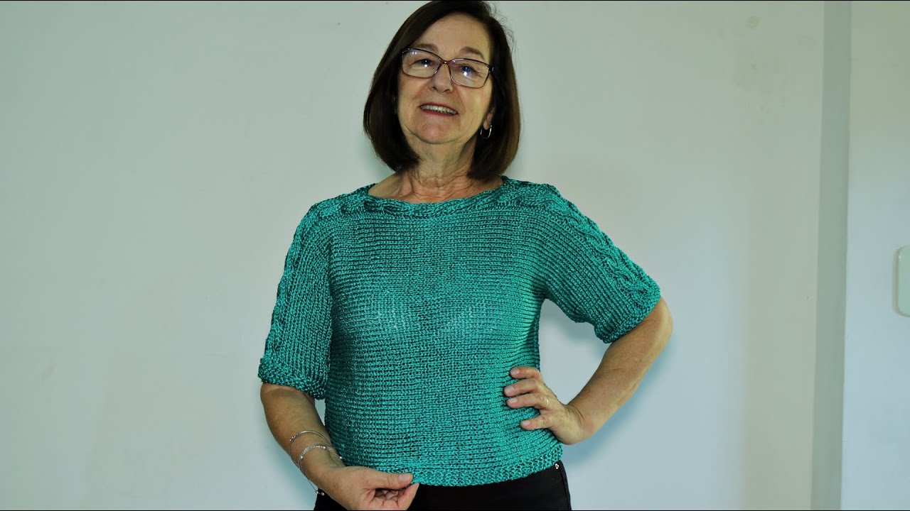 Blusa tiffany em tricô