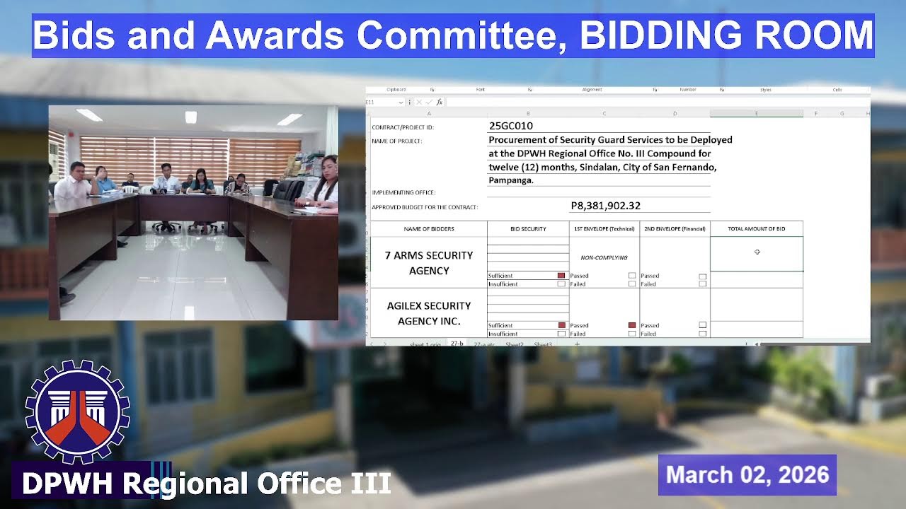 Procurement Livestream for DPWH Regional Office III March 2,  2026