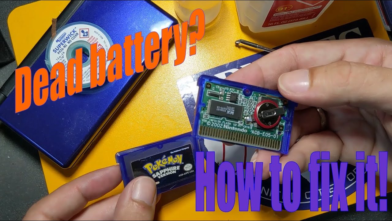 Replacing the battery in a Nintendo Gameboy Advance Game || Pokemon Sapphire Clock Based Events Fix!
