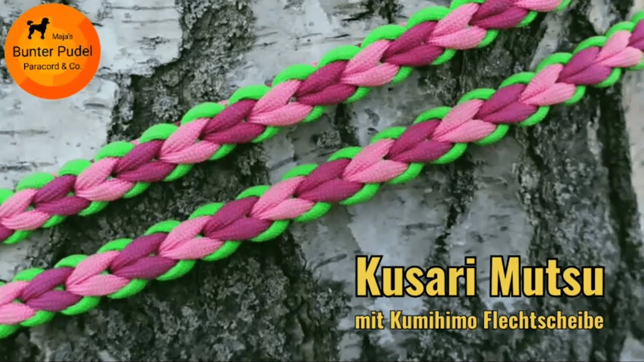 6 Strand Kusari Mutsu mit Kumihimo Flechtscheibe ~ Paracord Leine || Bunter Pudel Paracord&Co.