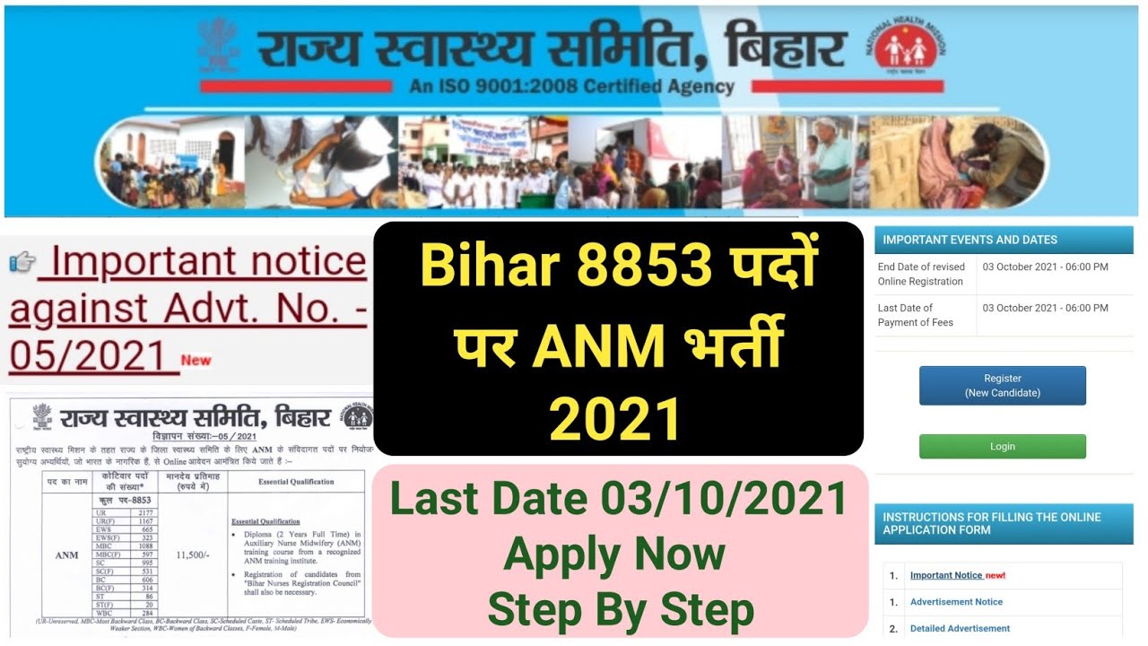 Bihar ANM भर्ती 2021,Bihar 8853 ANM Bharti 2021,Bihar Nurse Recruitment,Bihar ANM Recruitment 2021