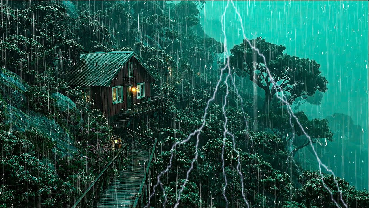 Lluvia Intensa con Truenos para Curar el Insomnio | Relajación Profunda y Sueño Rápido