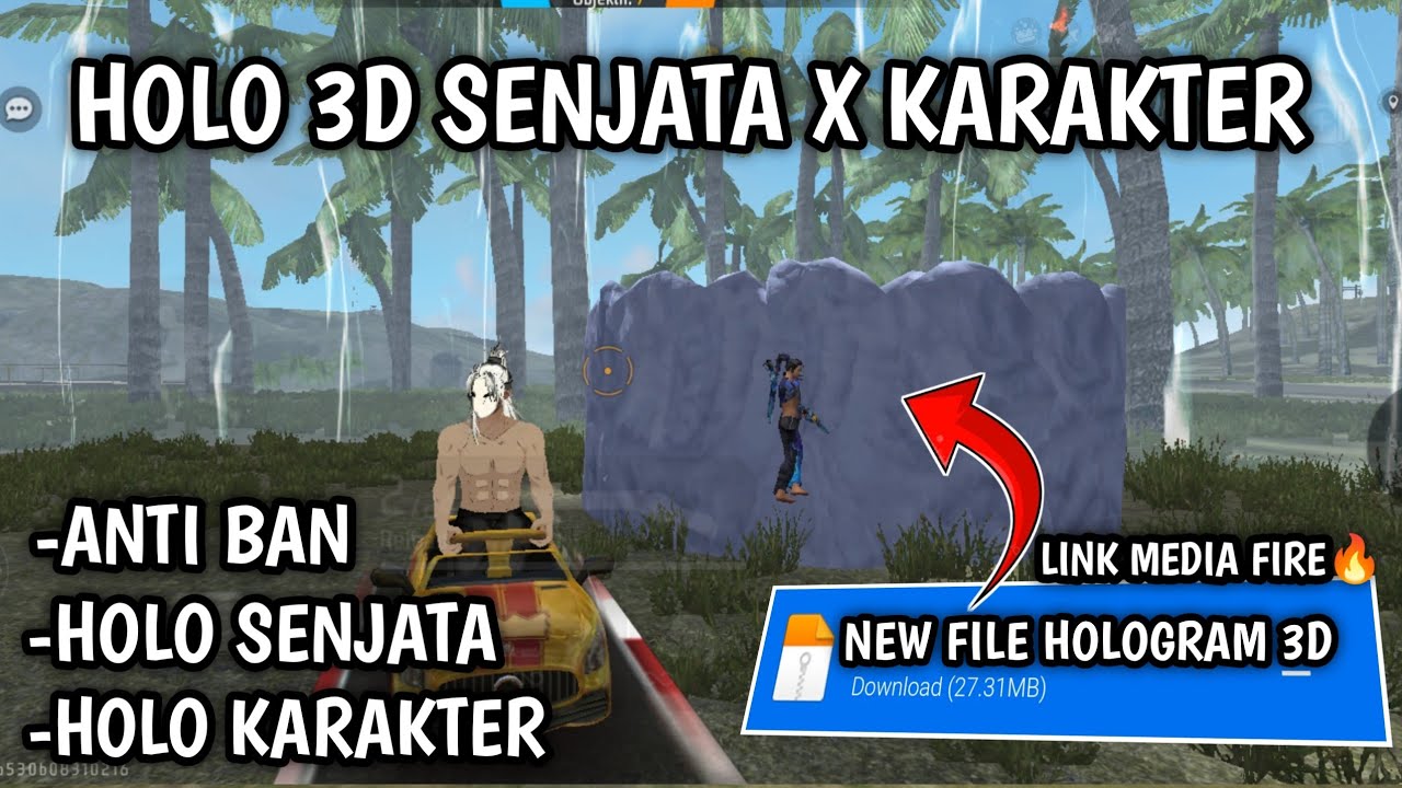 HOLOGRAM 3D SENJATA X HOLO KARAKTER TERBARU NEW UPDATE OB49 WORK DI FF BIASA & FF MAX HOLO FUL BODY