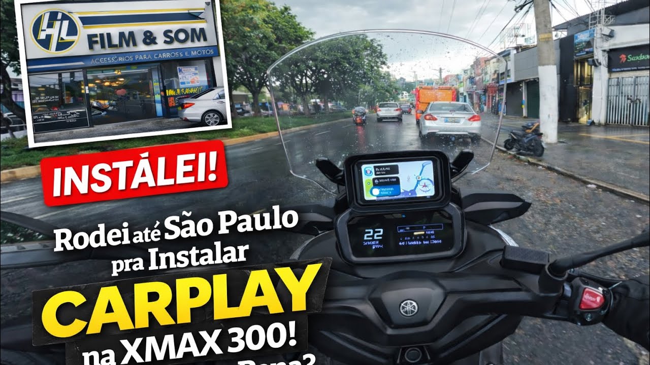 Instalei CARPLAY na XMAX 300 – Fui até São Paulo pra isso!