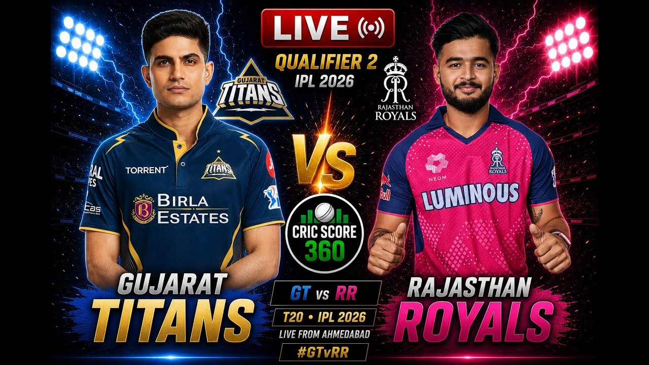 🔴 GT vs RR LIVE SCORE FREE | QUALIFIER 2 😱 | Gill vs Parag 🔥 | IPL 2026 Commentary