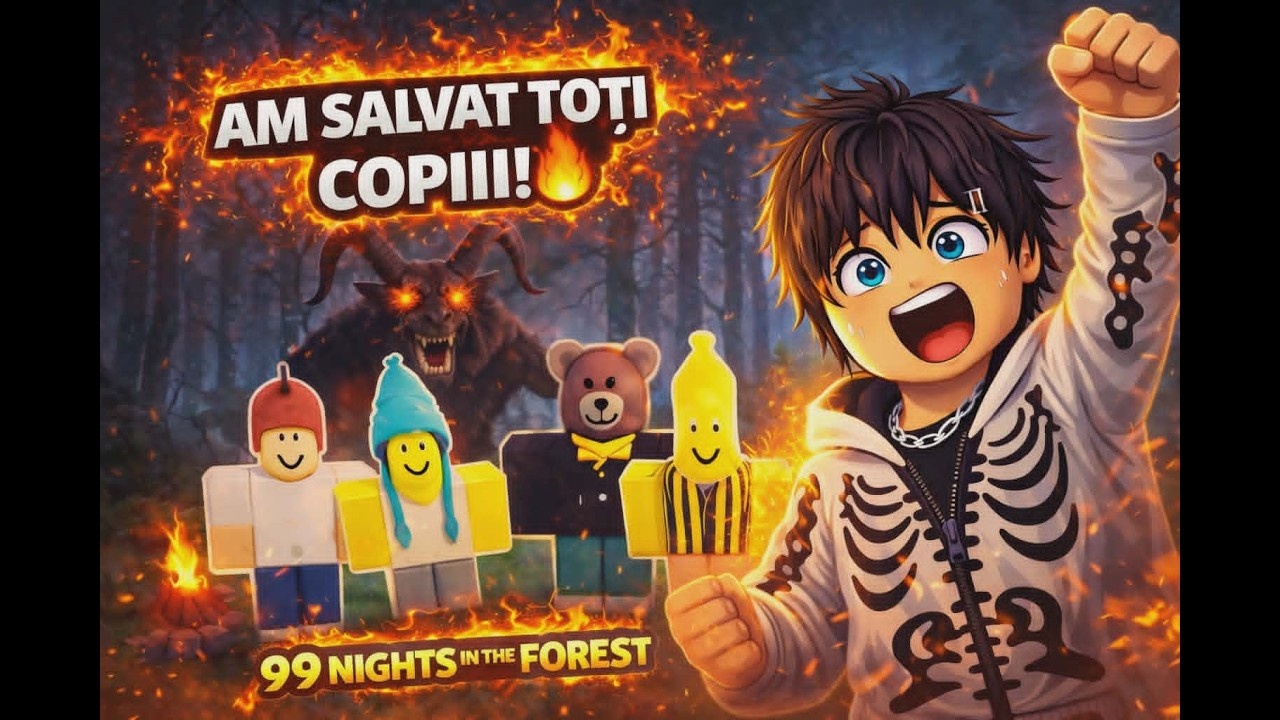 ROBLOX - 99 NIGHTS IN THE FOREST !!! AM SALVAT TOTI COPIII !!!