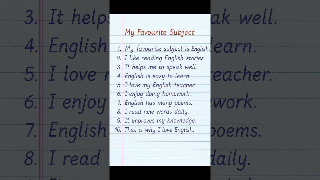 My Favourite Subject Essay | 10 Lines | Students Short