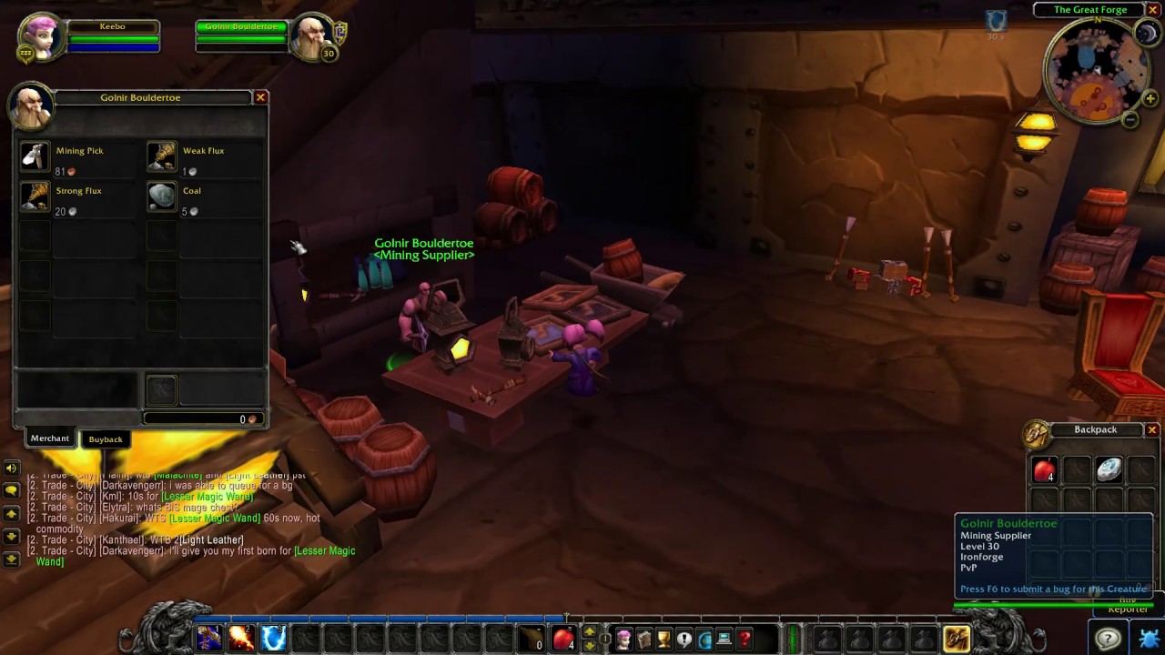 Ironforge Mining Trainer location - WoW Classic