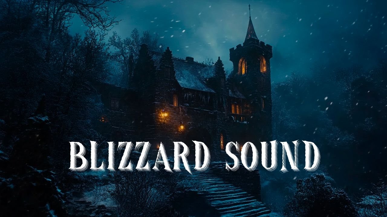 10 Hours of Cold Howling Wind - Snowstorm Surrounds the Dark Mysterious Castle - Relaxing Sounds