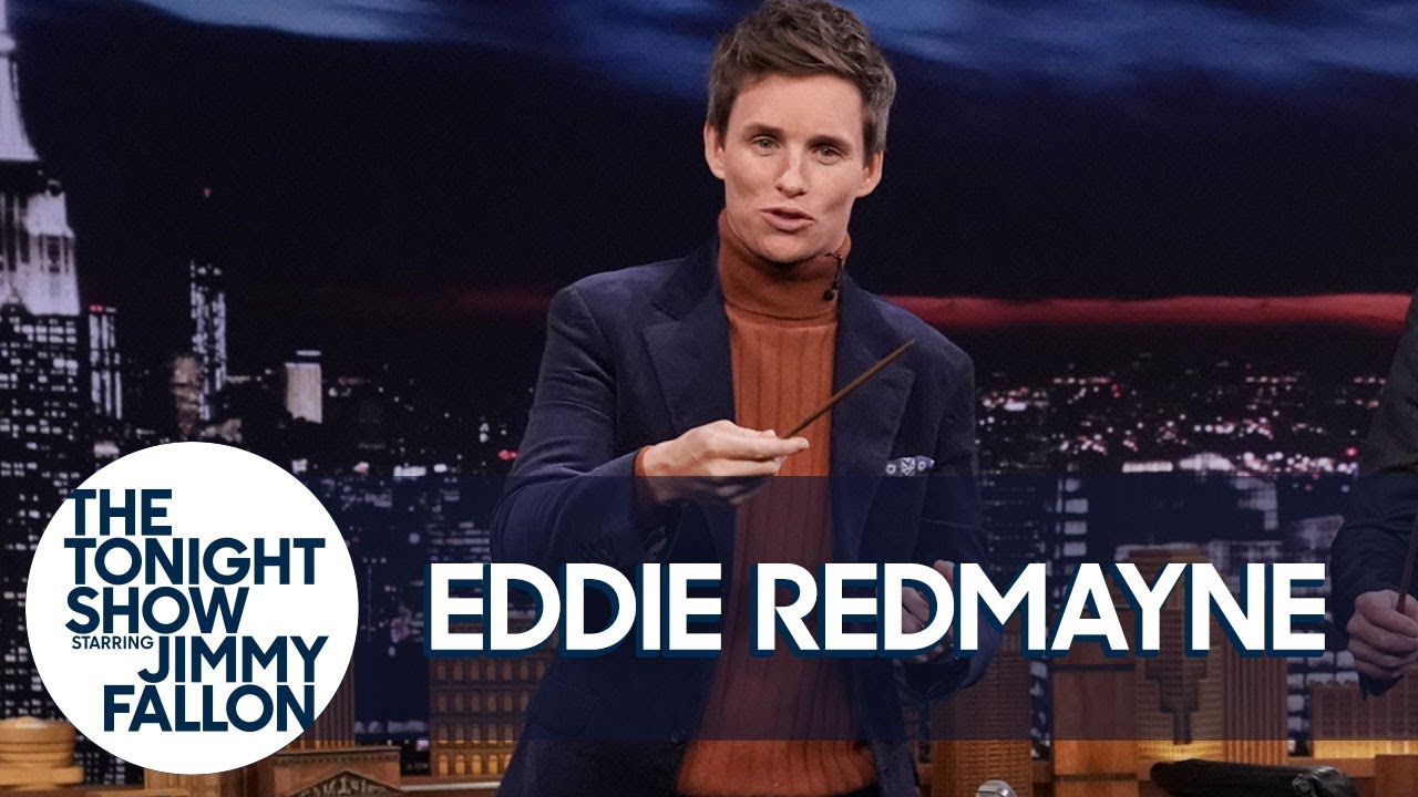 Eddie Redmayne Teaches Jimmy Fantastic Beasts Wand Moves