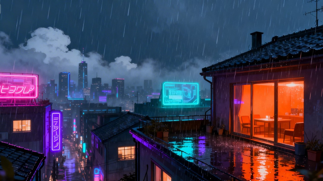 Tokyo After Dark ☕ Cozy Rain Lofi Beats | 静かな夜