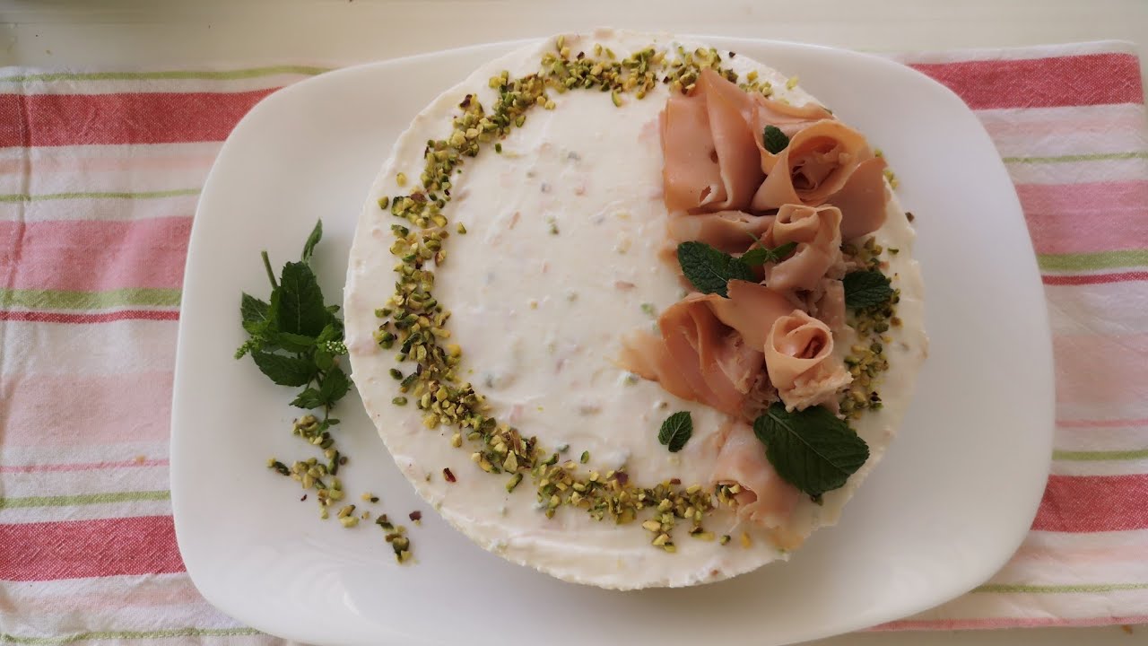 Cheesecake salata mortadella e pistacchi ottima fresca e veloce