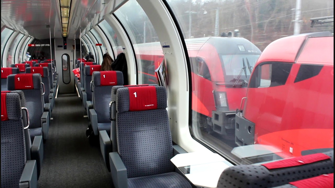 Two trains running parallel at 140 km/h - EC 164 and RJ 533 near Leoben