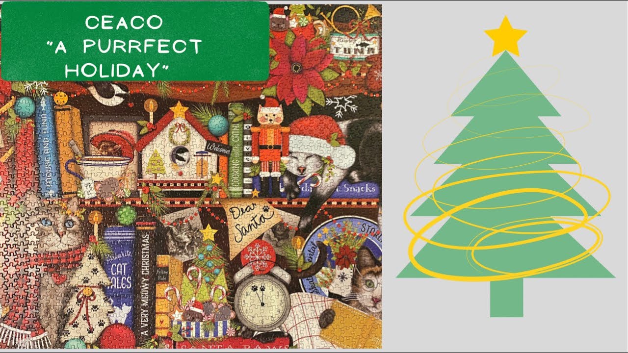 CEACO &ldquo;A PURRFECT HOLIDAY&rdquo; 2000 PIECE JIGSAW PUZZLE TIMELAPSE AND REVIEW