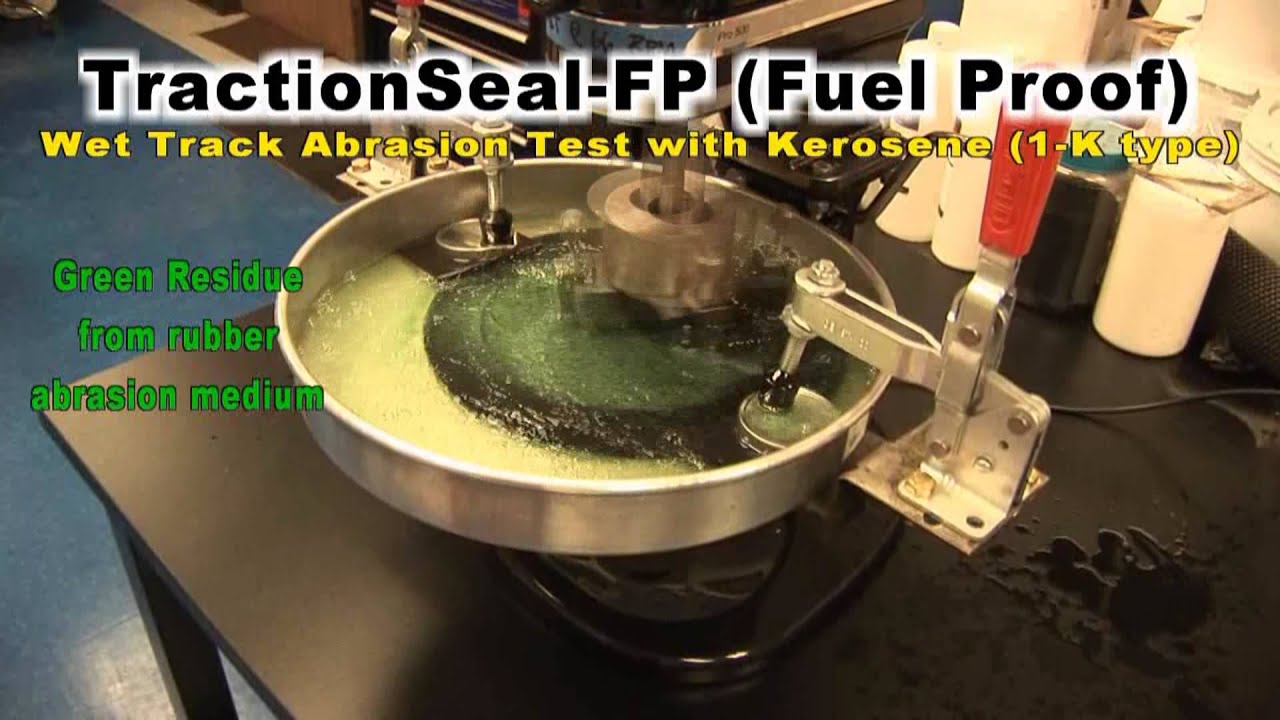 TractionSeal-FP versus Coal Tar - Fuel submersion and Wet Track Abrasion test