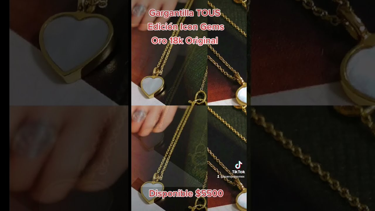 Gargantilla TOUS  Edici&oacute;n Icon Gems Oro 18k Original  Coraz&oacute;n de Madre Perla 8 mm
