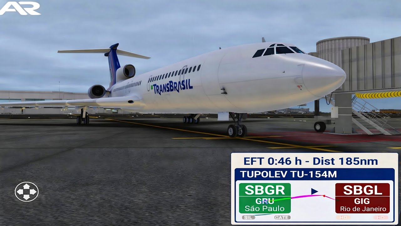 ✈️ VOO COMPLETO RFS | Tupolev Tu-154M 🇧🇷📍SBGR (Guarulhos) – ➡️ SBGL (Galeão) Quad Hd.