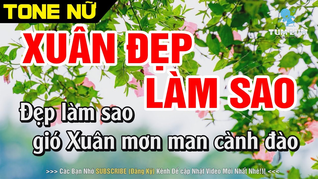 Xuân Đẹp Làm Sao Karaoke Tone Nữ [ D# ] Nhạc Sống Dễ Hát Beat Chuẩn 2026 | Karaoke Tùm Lum
