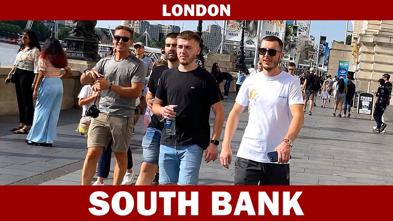 London South Bank - Street Walk [ 4K ] Walking in the UK summer heatwave