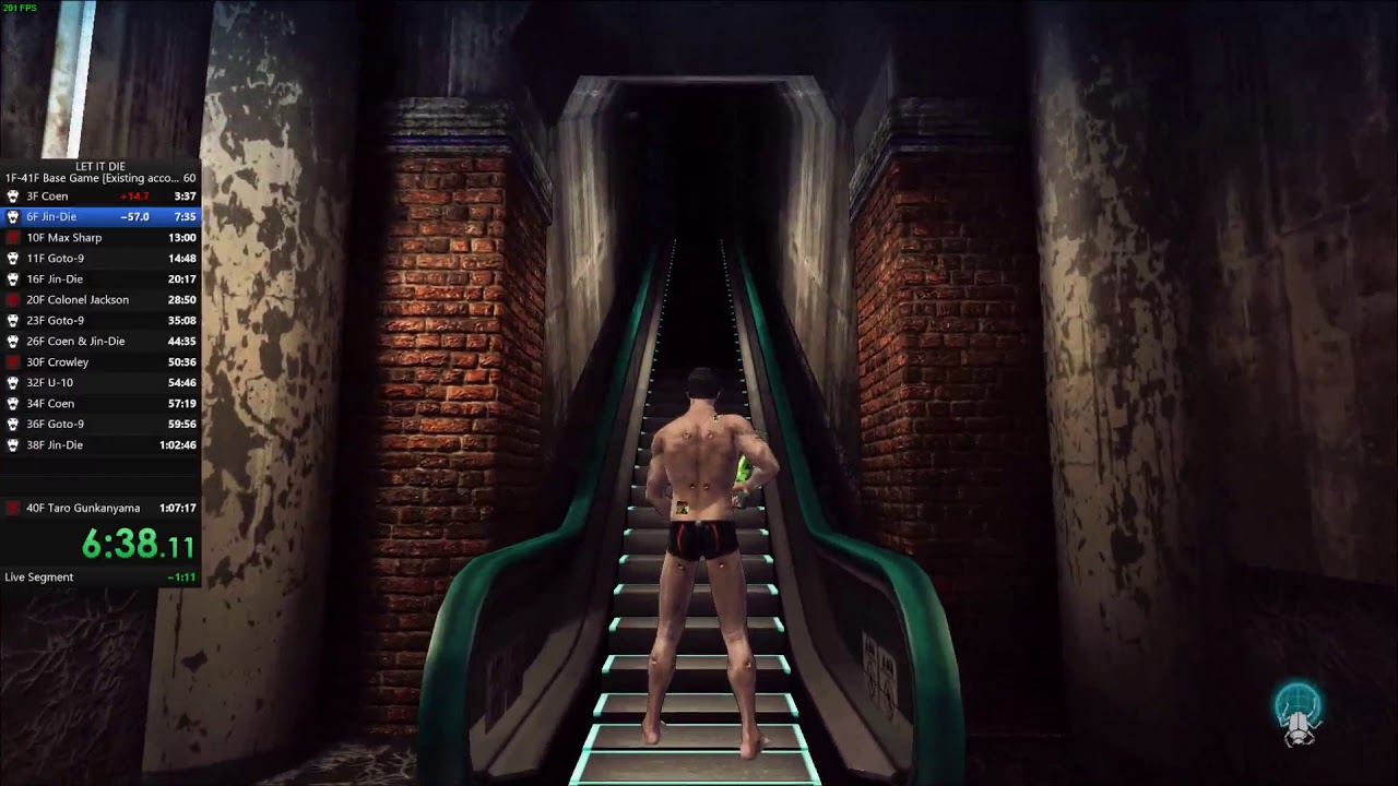 Let It Die speedrun, existing account base game, 
