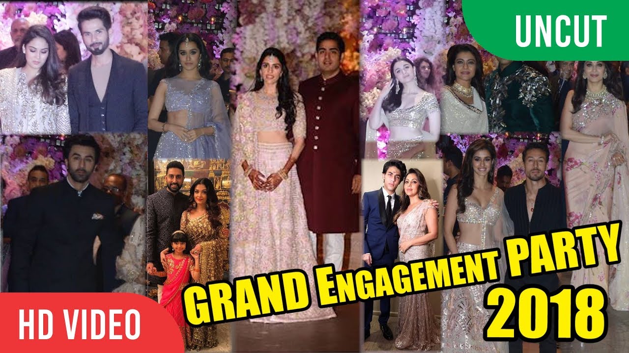 UNCUT - Akash Ambani-Shloka Mehta Engagement Grand Party | Shahrukh, Kajol, Aishwarya, Shahid & More