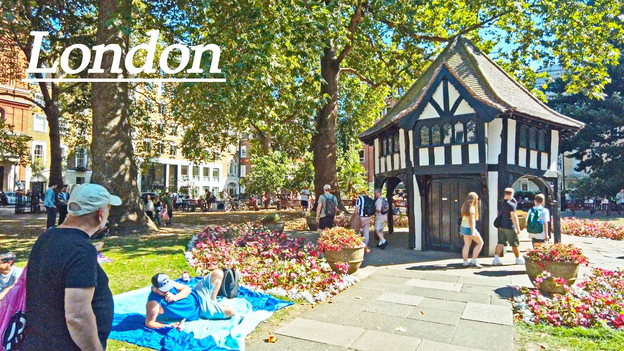 London Summer walking tour 🌤️Soho square garden to Tavistock square, Bloomsbury, 4K