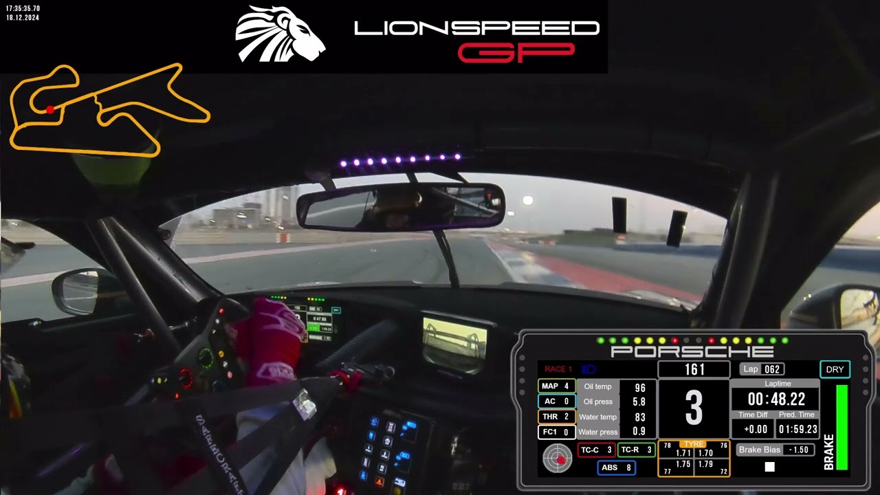Porsche 992 GT3-R Dubai Autodrome Onboard