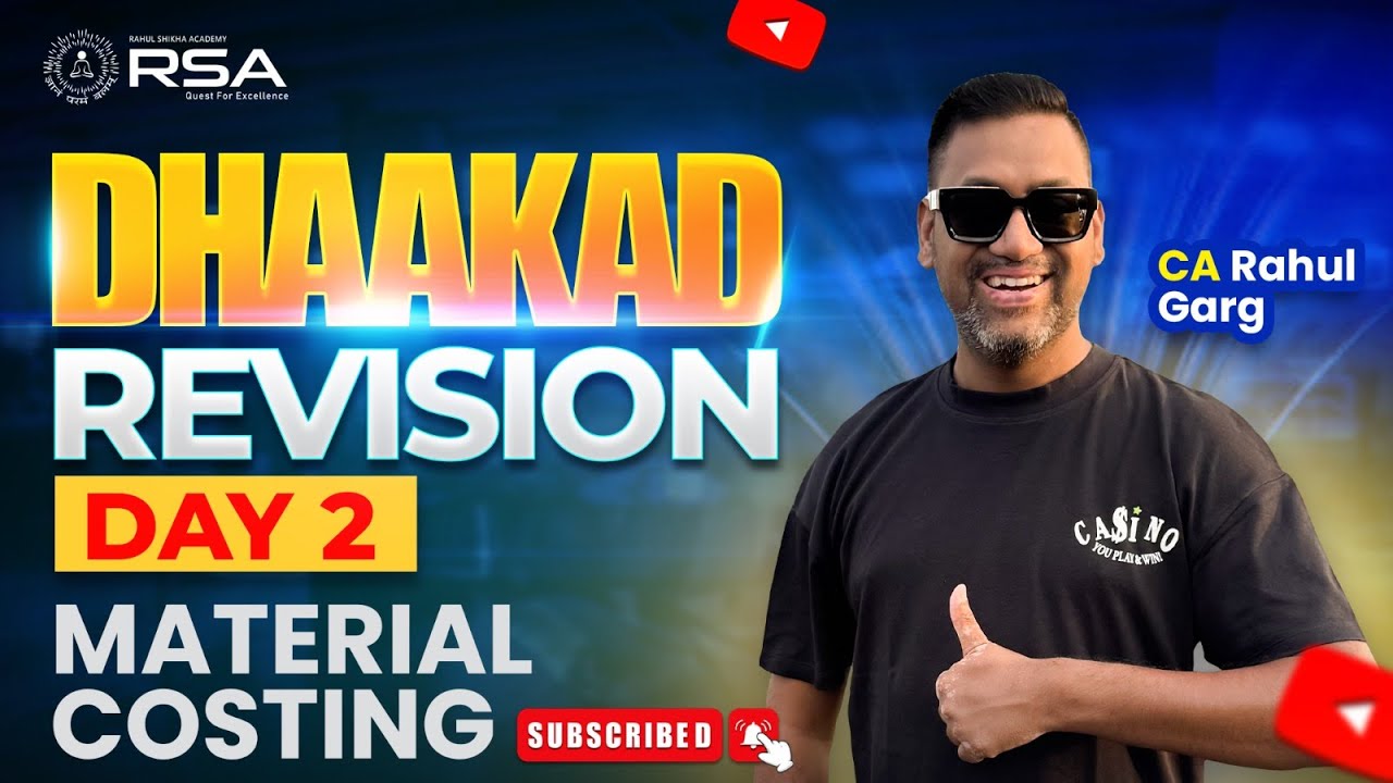 MATERIAL COSTING🥇Dhaakad Revision✌️Cost - Day 2🔴 Concepts + Questions🏆Let's hustle & win it 🤟
