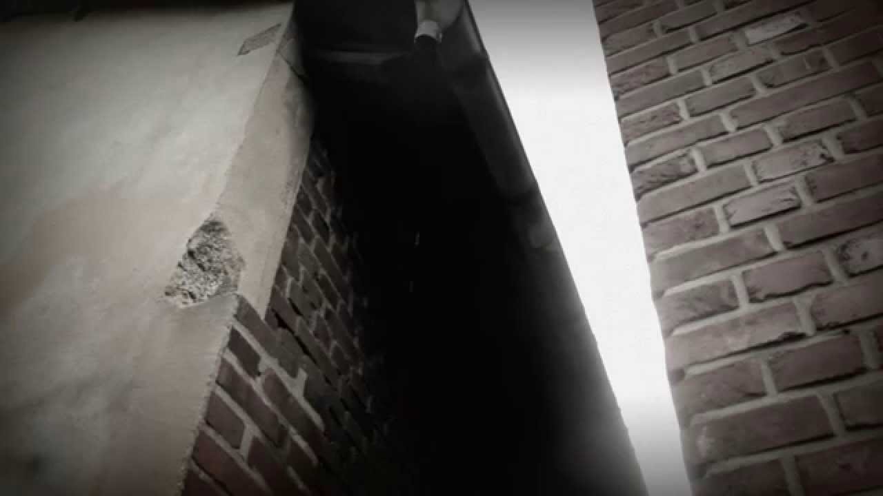 Creepy passage after rainy day - horror stock footage (free)