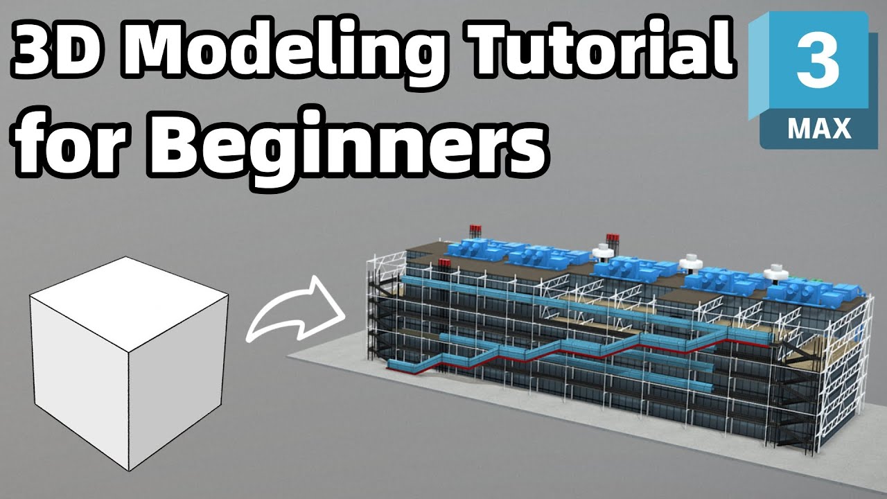 3ds Max Tutorial | Create Centre Pompidou from a Cube | Architectural Modeling from Scratch