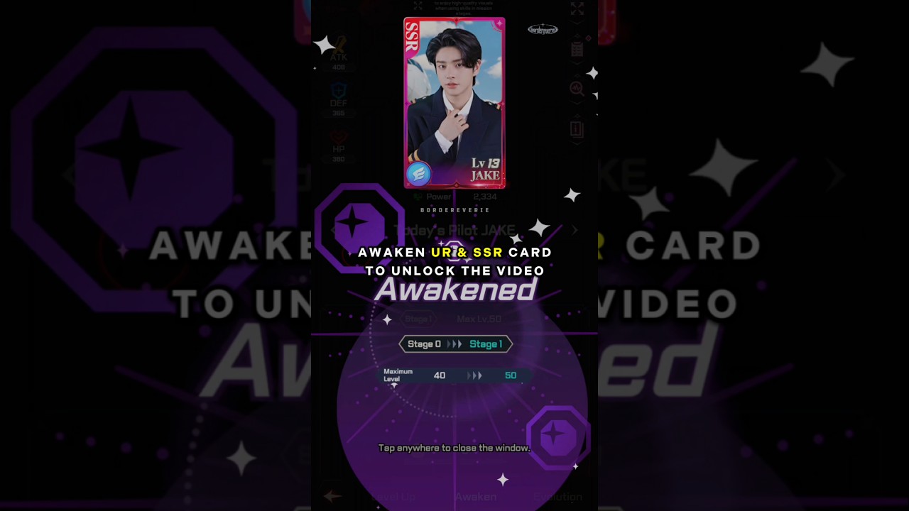 Awaken your UR & SSR card to unlock the video #enhypen #engene #game #jake #enhypenworld #엔하이픈 #엔진