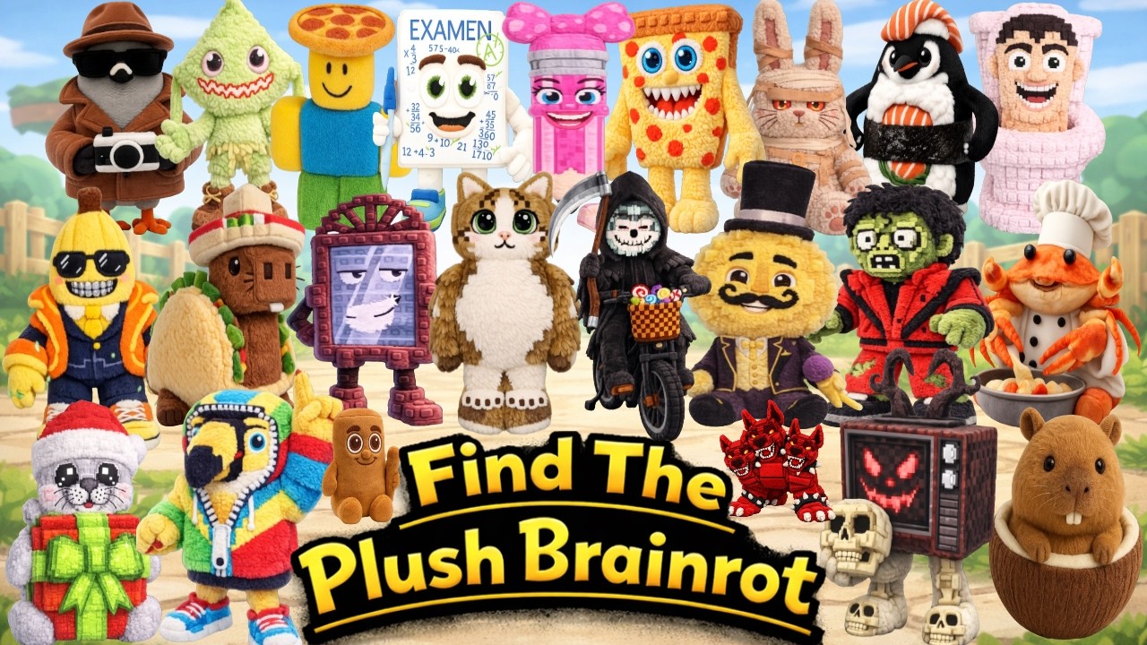 Find The Plush Brainrot🧠How to Get All 190 Plushies 🌟✨
