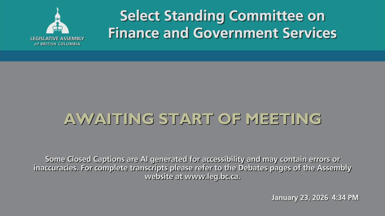 BC Legislature Live Stream - Douglas Fir Room