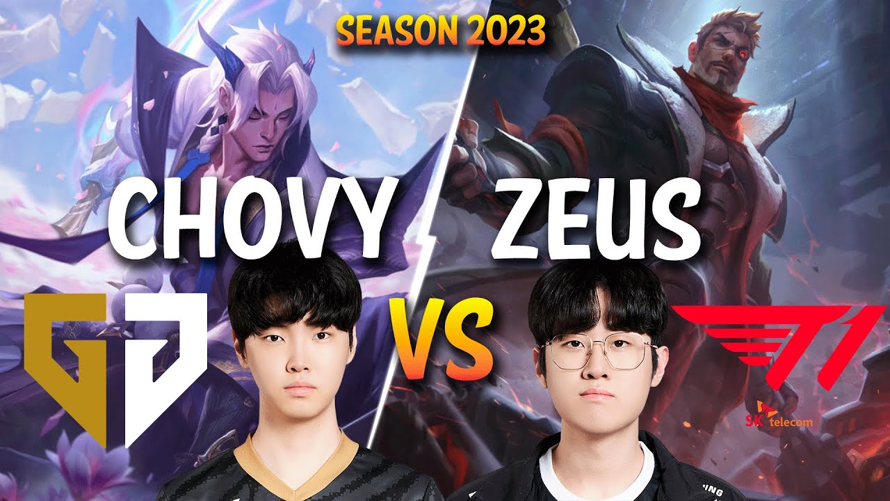 GEN Chovy vs T1 Zeus - Chovy YONE vs Zeus JAYCE Top - Patch 13.18 KR Ranked