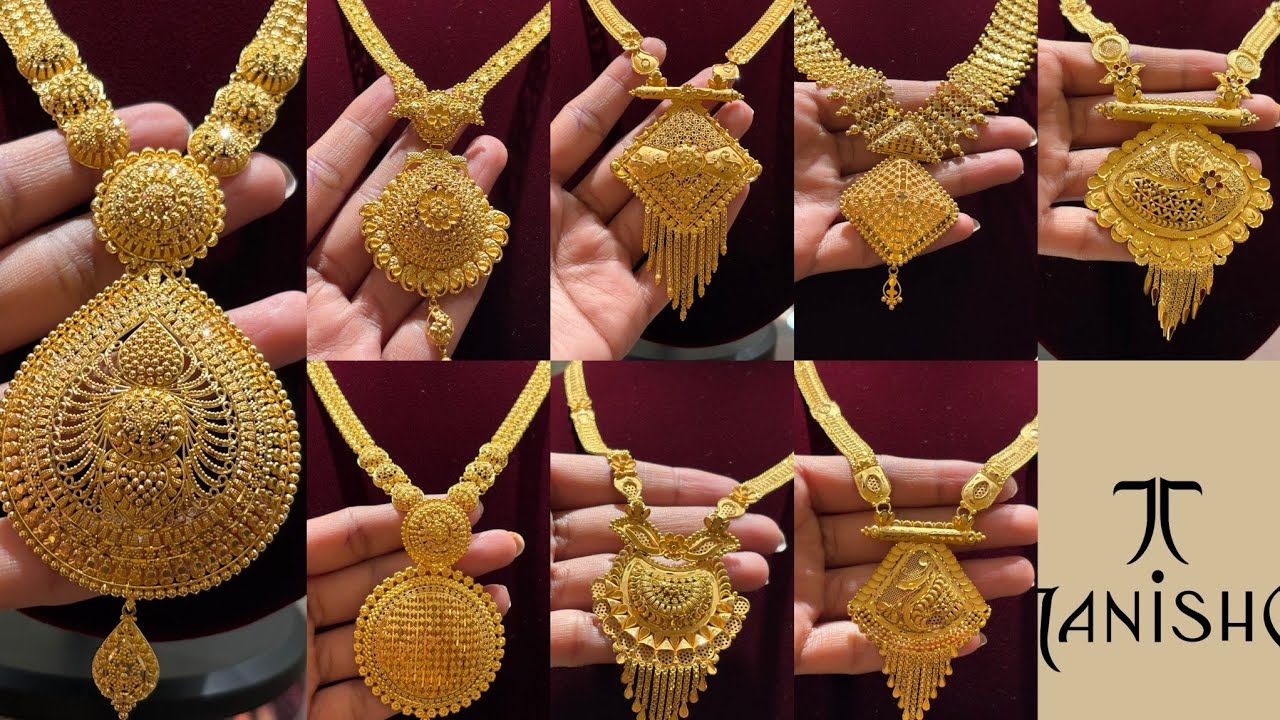 Tanishq Latest Light Weight Gold Long Haram Designs 💕 || Tanishq Trendy Gold Necklace Set Collection