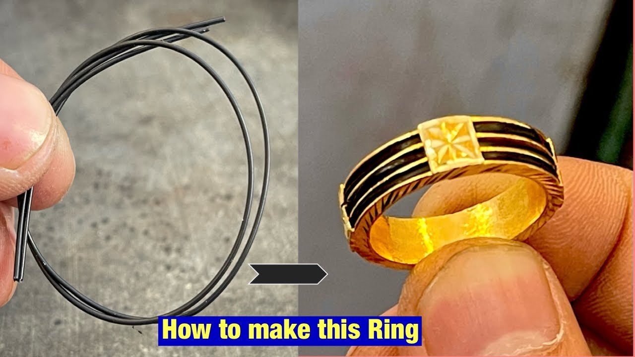 24k Gold Ring with Black Tail Making | learn & Earn by Making this Ring